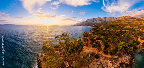 Fototapeta Naklejka Na Ścianę i Meble -  These stunning aerial photos of Croatia's beaches near Makarska reveal why this area is considered the most picturesque in the country.
