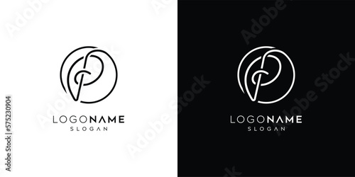 Beautiful letter P logo design, logo P vector, handwritten logo of signature, wedding, fashion shop, cosmetics shop, beauty shop, boutique, floral creative logo design template