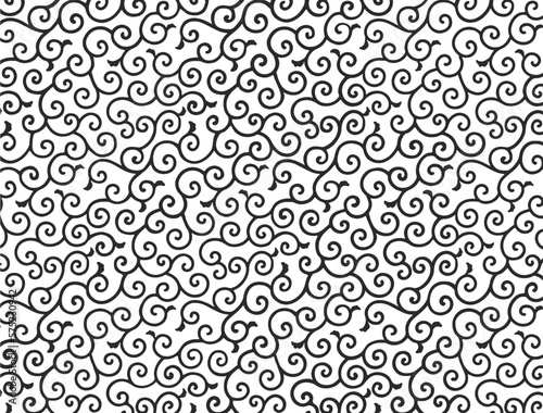 唐草模様パターン　シルエット