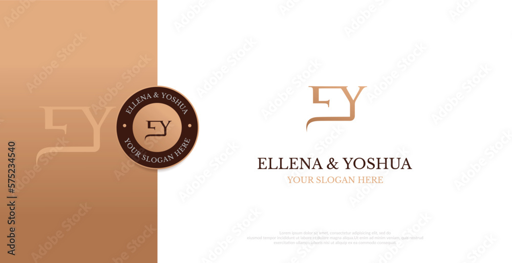 Wedding Logo Initial EY Logo Design Vector