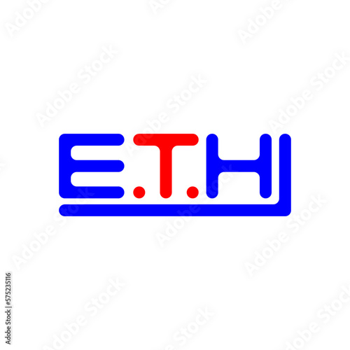 ETH letter logo creative design with vector graphic, ETH simple and modern logo.