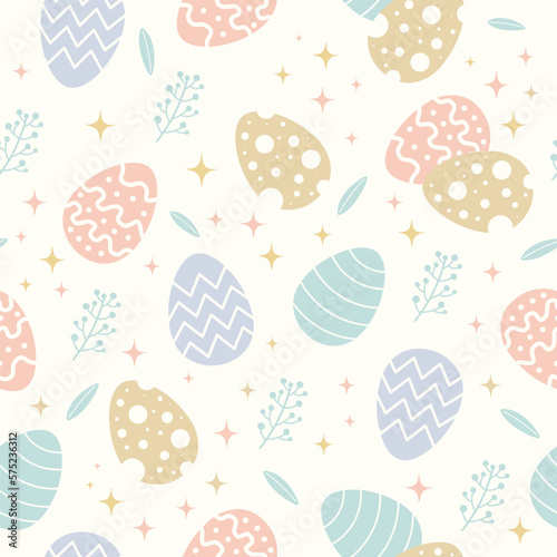 gentle pattern with colored easter eggs vector illustration easter