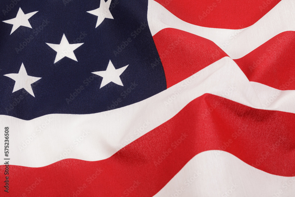 Close up of the American Flag showing the stars and strips Close up of the American Flag showing the stars and strips