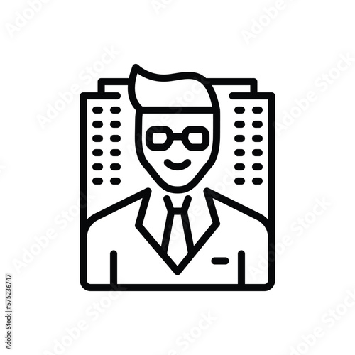 Black line icon for founder