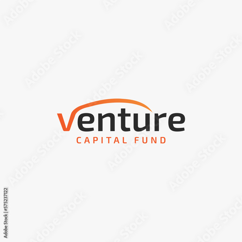 creative venture capital fund logo business vector design template with typography and modern styles isolated on white background