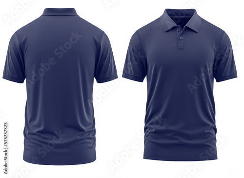 Polo shirt Short-Sleeve rib collar and cuff ( Realistic 3d renders ) Navy