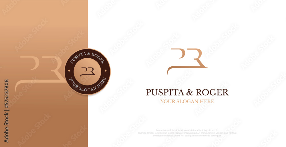 Initial PR Logo Design Vector