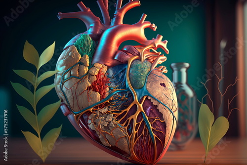 For Medical Concept Anatomy of Human Heart Generative AI photo