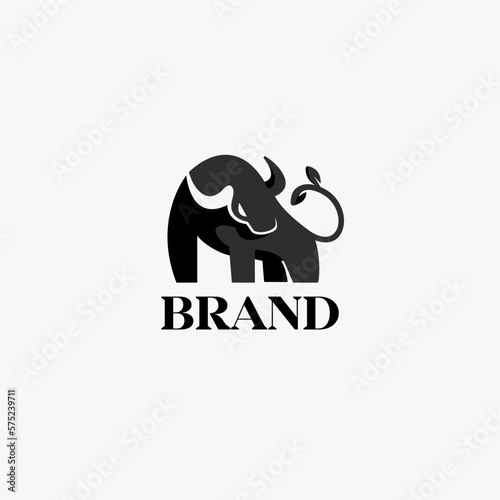 buffalo mascot minimalist logo design