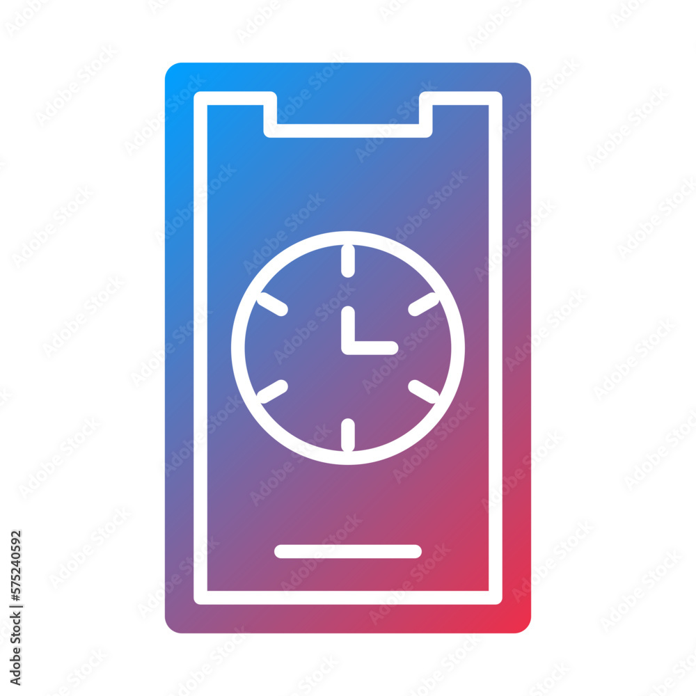 Vector Design Mobile Clock Icon Style Vector Design Mobile Clock Icon Style