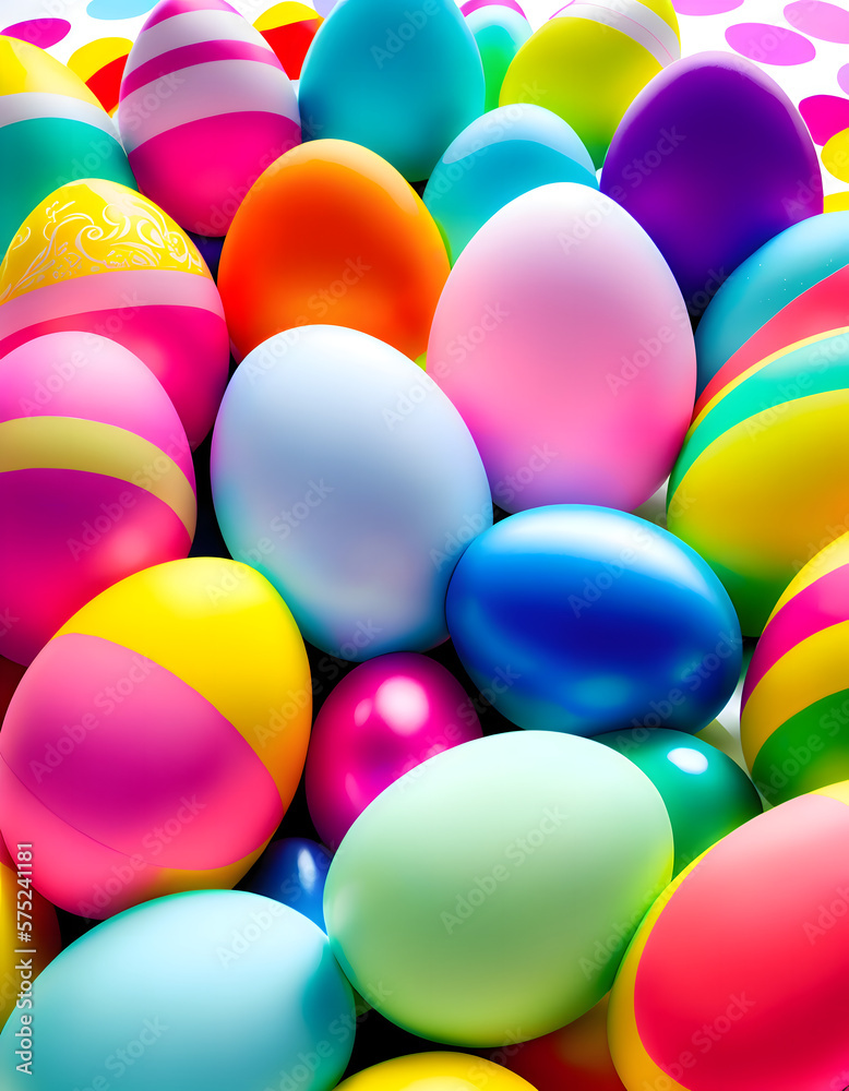 Easter Concept, Colorful Easter Eggs Easter Concept, Colorful Easter Eggs