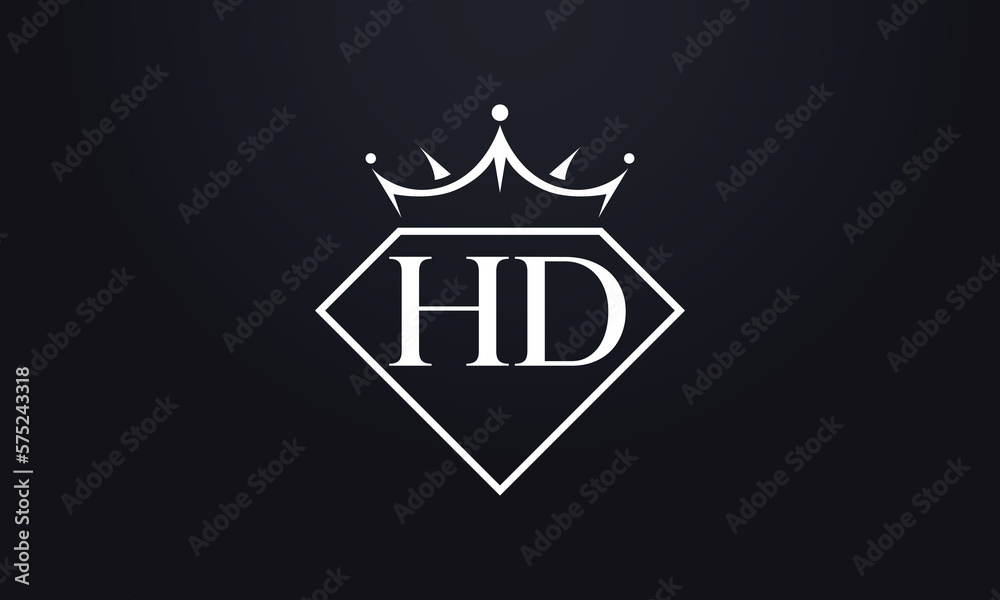Diamond crown vector. Luxury queen logo for jewelry vector with letters