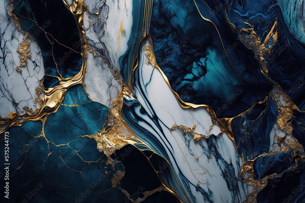Marble texture blue and gold