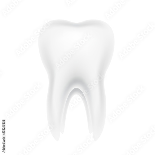 Healthy tooth with glowingt teeth whitening. Medical dentist concept. Realistic 3D file PNG.