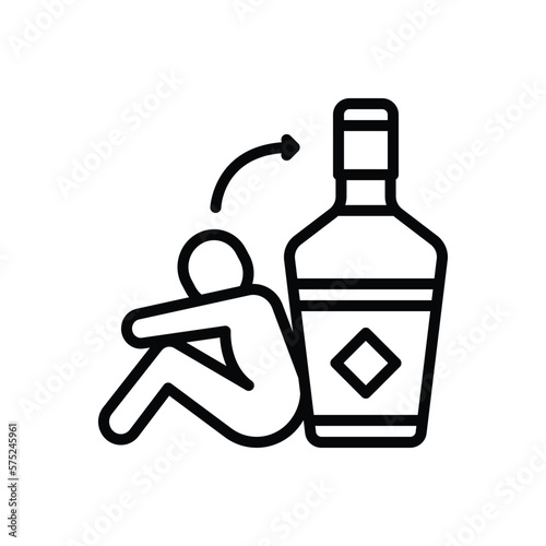 Black line icon for depend