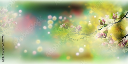 Seasonal abstract wallpaper art, copy space, spring generative ai