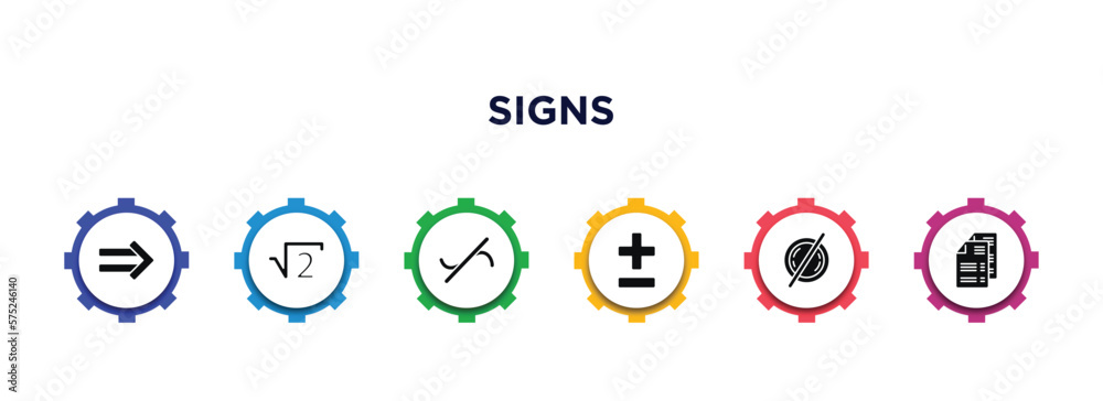 signs filled icons with infographic template. glyph icons such as implies if, square root, not similar, plus less, empty, document sheets vector. signs filled icons with infographic template. glyph icons such as implies if, square root, not similar, plus less, empty, document sheets vector.