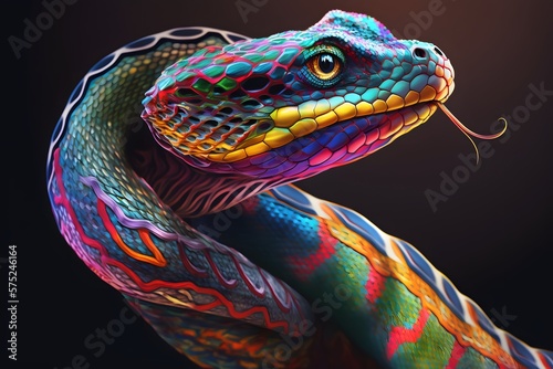 colorful snake created using AI Generative Technology