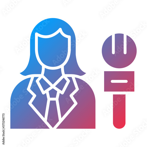 Vector Design Female Journalist Icon Style