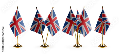 Small national flags of the United Kingdom on a white background