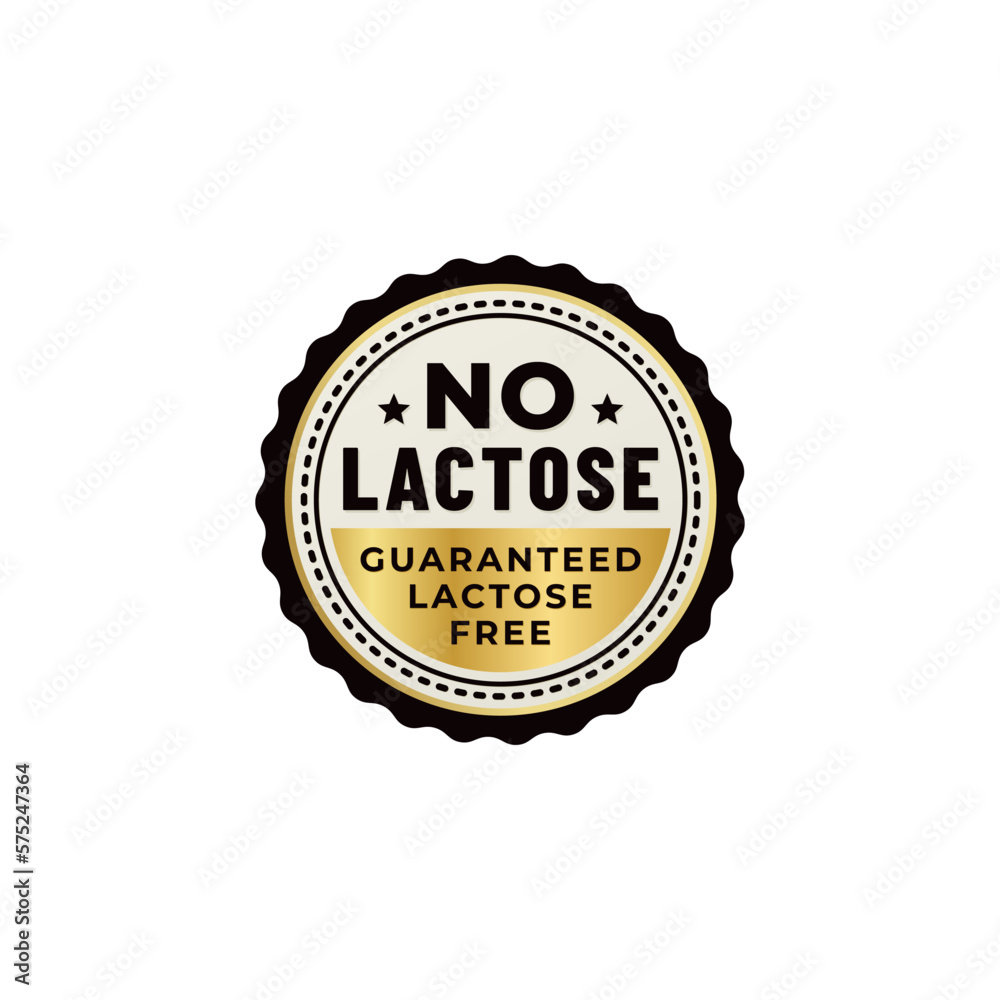 Elegant No lactose label or No lactose seal vector isolated on white background. No lactose seal vector for high quality product design. No lactose label stamp for packaging design. Elegant No lactose label or No lactose seal vector isolated on white background. No lactose seal vector for high quality product design. No lactose label stamp for packaging design.