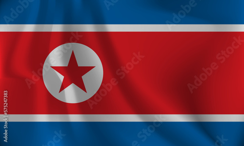 Free Download Flag of DPRK North Korea, with a wavy effect due to the wind. - GFXLoad