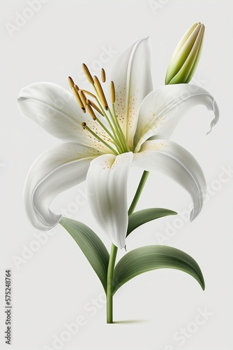 Elegant Lily Isolated on a White Background