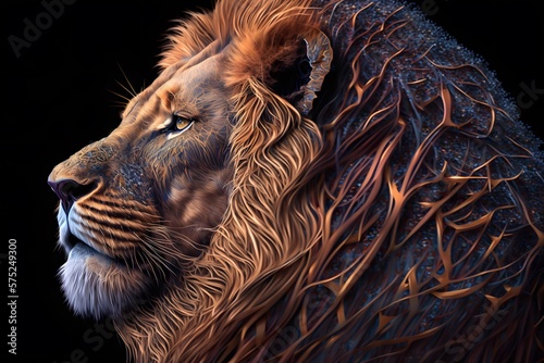 Lion created using AI Generative Technology