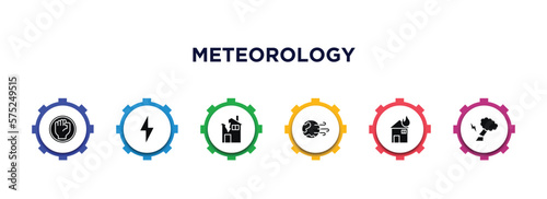 Obraz na płótnie meteorology filled icons with infographic template
