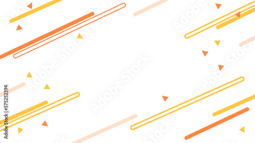 シンプルラインと三角の背景素材（ホワイト・オレンジ）