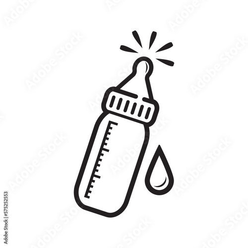 Simple baby feeding bottle icon,illustration design template.