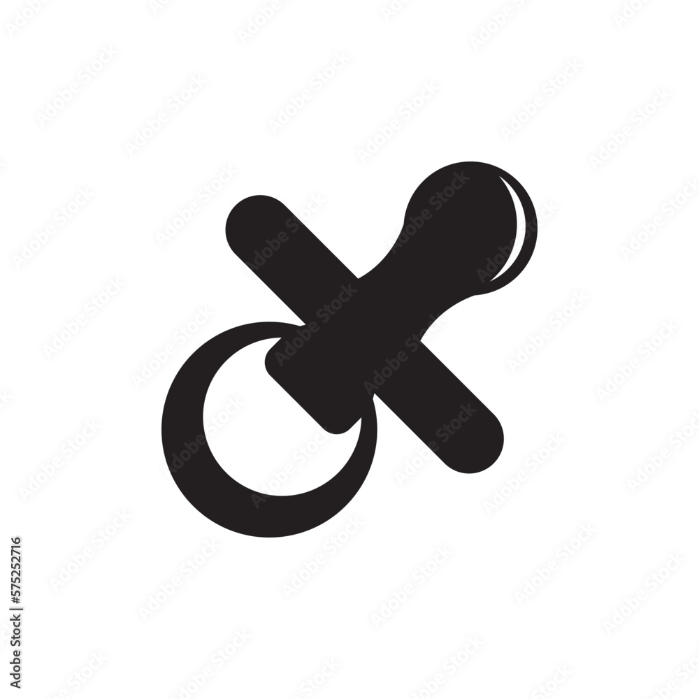Baby pacifier line vector icon illustration design template. Baby pacifier line vector icon illustration design template.