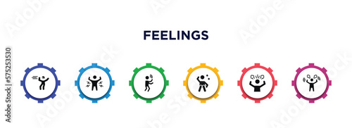 feelings filled icons with infographic template. glyph icons such as bored human, ecstatic human, blah human, anxious frustrated angry vector.