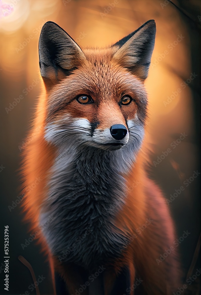 Fototapeta premium Fuchs wittert Beute, generative AI