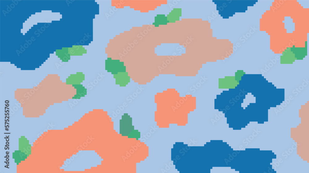 Obraz premium Big Flowery Pixel Art Presentation Background