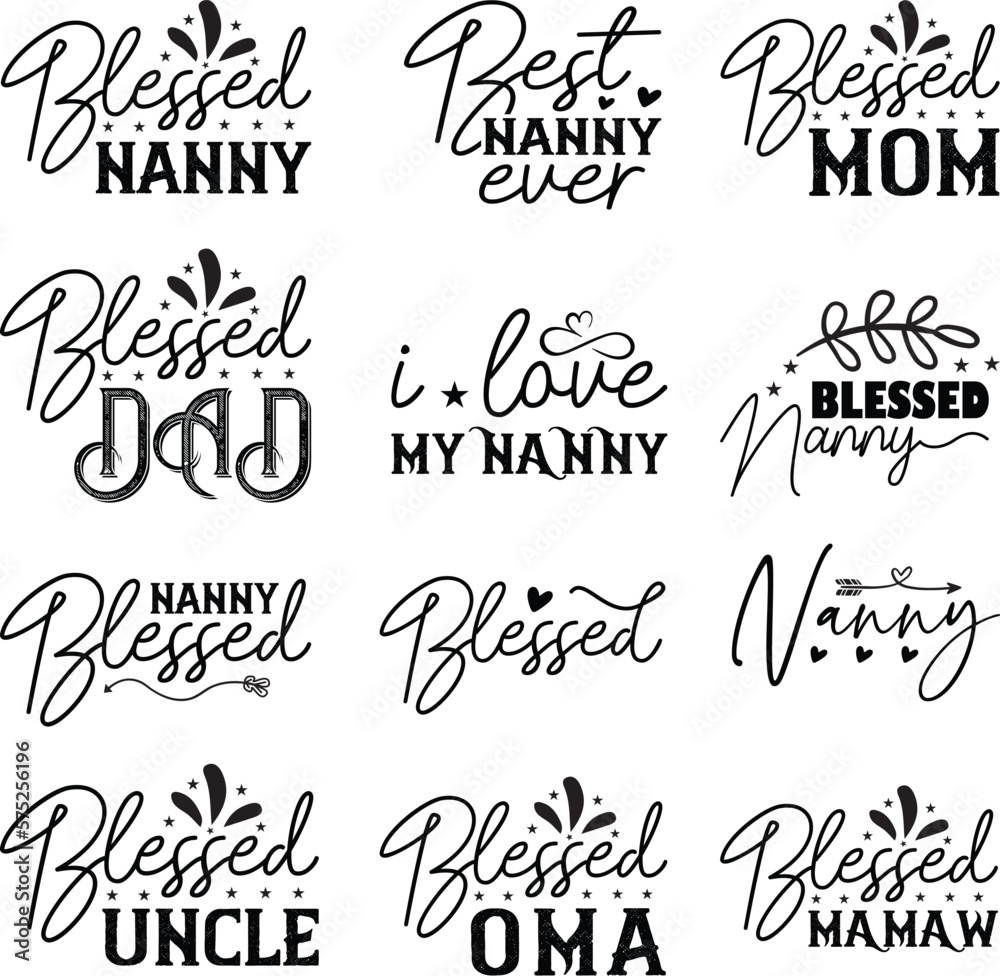 Blessed Family Quotes Svg Bundle