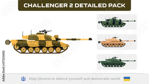 Vector Challenger 2. British main battle tank (MBT). Challenger 2 tank vector illustration