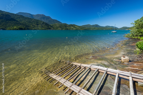 Coastline and sea, Saco do Mamangua, Paraty, Costa Verde, Brazil