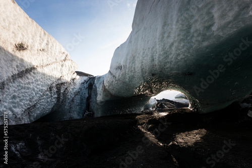 Glacier cave and crevasse, Iceland photo