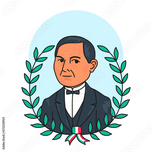 Canvastavla vector of president Benito Juarez