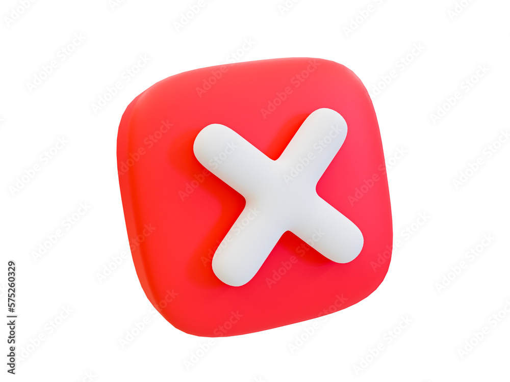 3d minimal Red wrong mark. cancel icon. rejected, disapproved, no, False, not Ok, wrong Choices. Cross mark icon. 3d illustration. 3d minimal Red wrong mark. cancel icon. rejected, disapproved, no, False, not Ok, wrong Choices. Cross mark icon. 3d illustration.