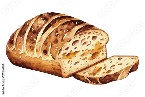 sliced bread isolated on white
