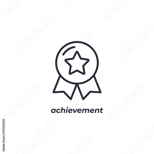 Vector sign achievement symbol is isolated on a white background. icon color editable.