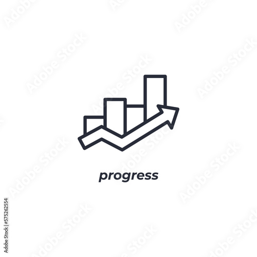 Vector sign progress symbol is isolated on a white background. icon color editable.