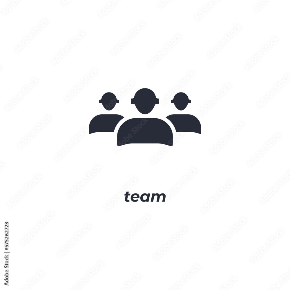 Vector sign team symbol is isolated on a white background. icon color editable. Vector sign team symbol is isolated on a white background. icon color editable.