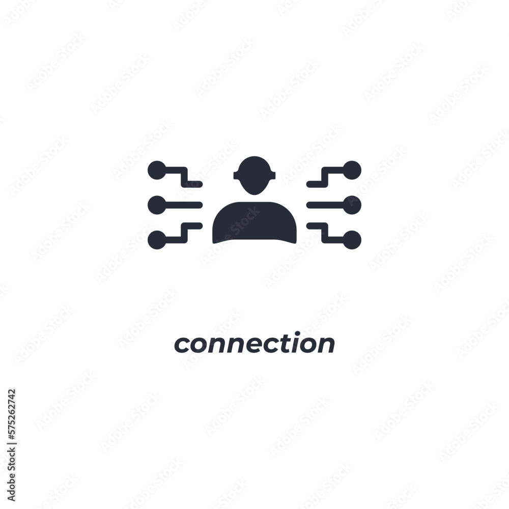 Vector sign connection symbol is isolated on a white background. icon color editable. Vector sign connection symbol is isolated on a white background. icon color editable.