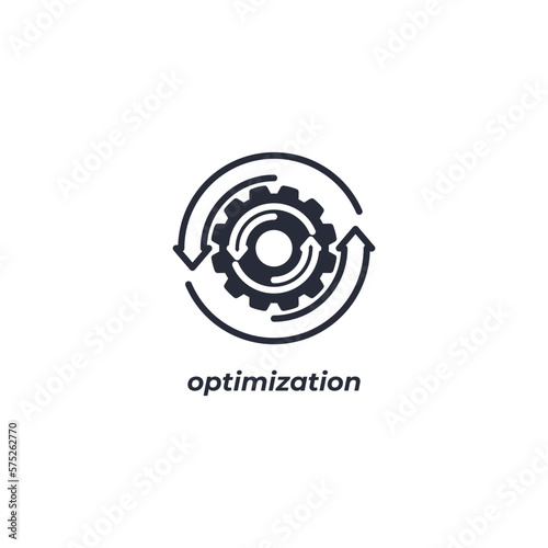 Vector sign optimization symbol is isolated on a white background. icon color editable.
