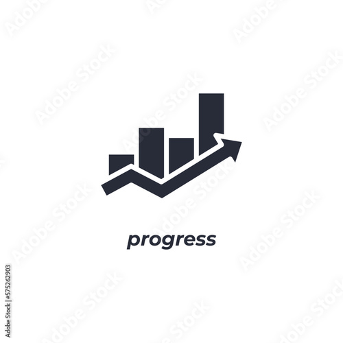Vector sign progress symbol is isolated on a white background. icon color editable.