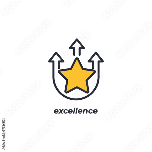 Vector sign excellence symbol is isolated on a white background. icon color editable.