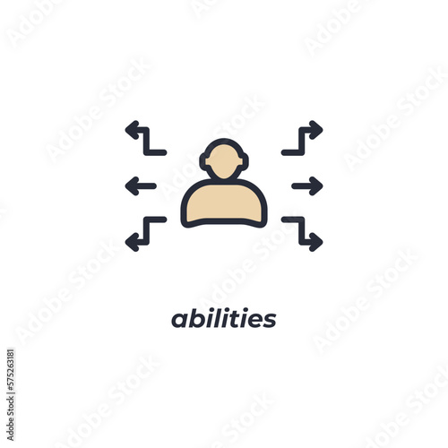 Vector sign abilities symbol is isolated on a white background. icon color editable.